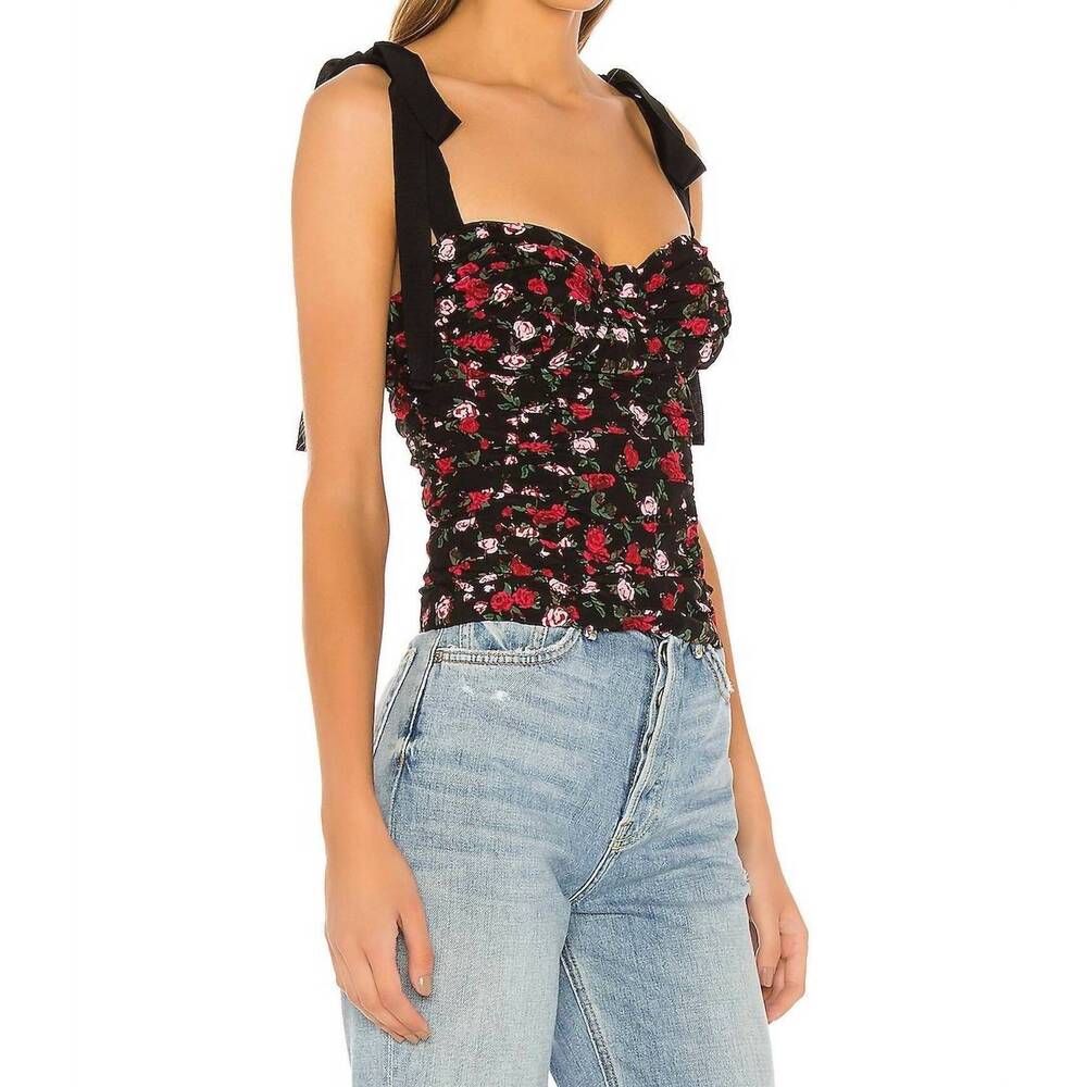 NEW FOR LOVE & LEMONS tainted floral corset top in rose - Picture 4 of 4